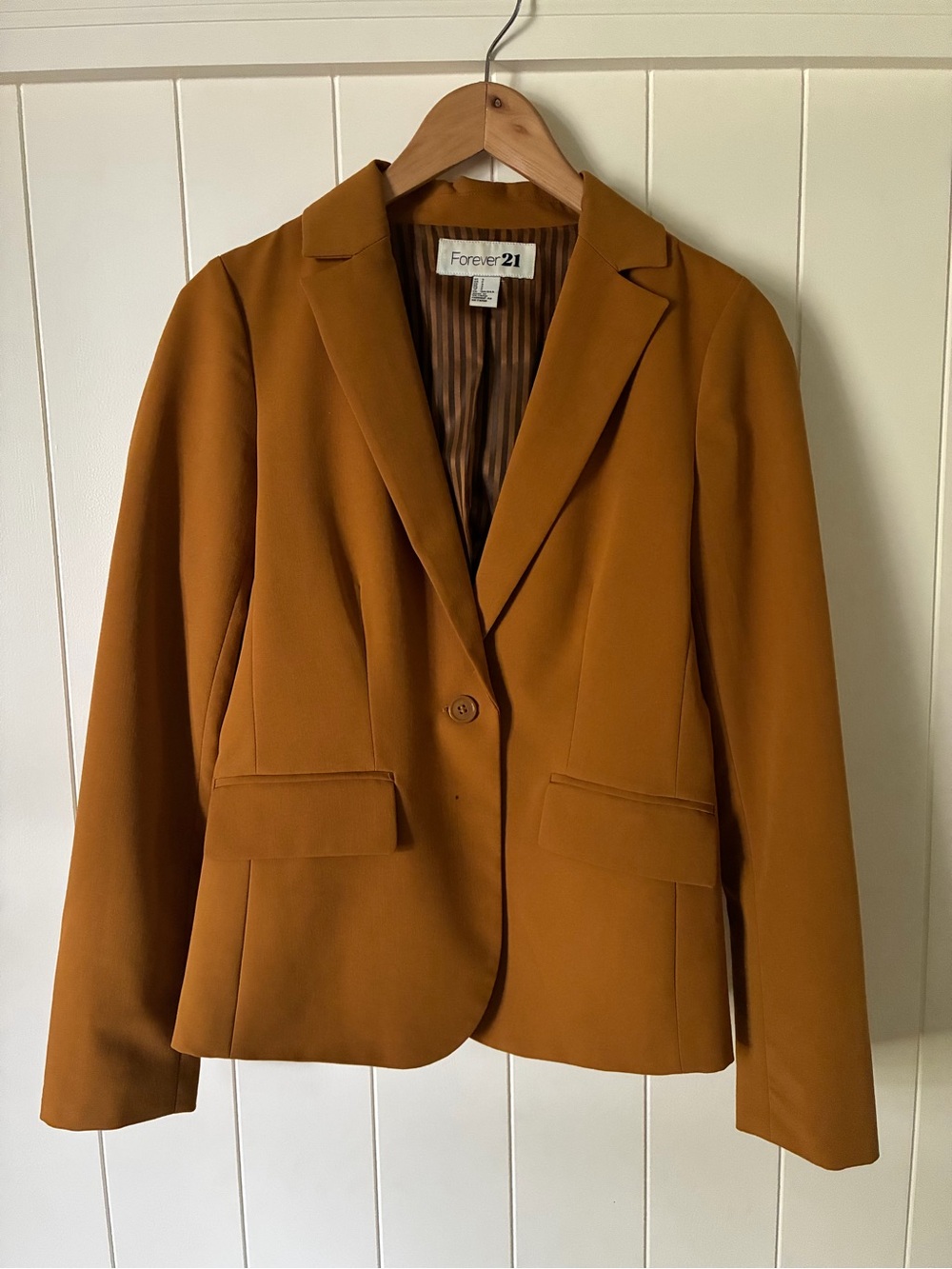 Forever 21 Women's Burnt Orange Single-Button Blazer
